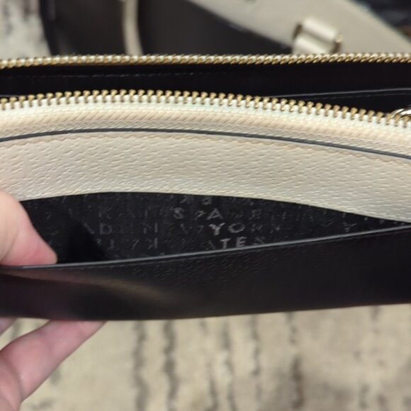 Kate Spade Combo Grove Street Caley Satchel Purse & Wallet Blk & Off White - Picture 10 of 13